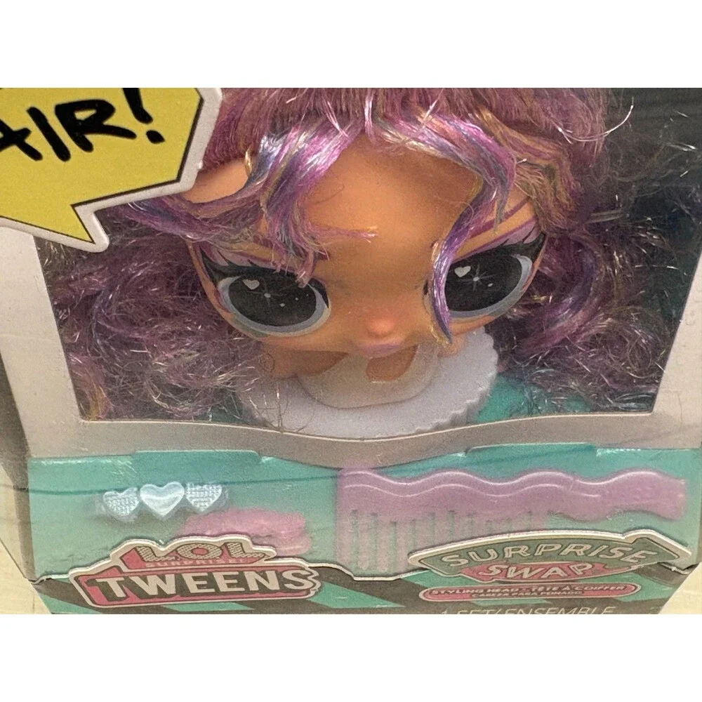 2003 LOL Tweens Surprise Swap Styling Head Purple Hair